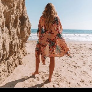 VICI It Just Blooms Kimono-Nude/teal